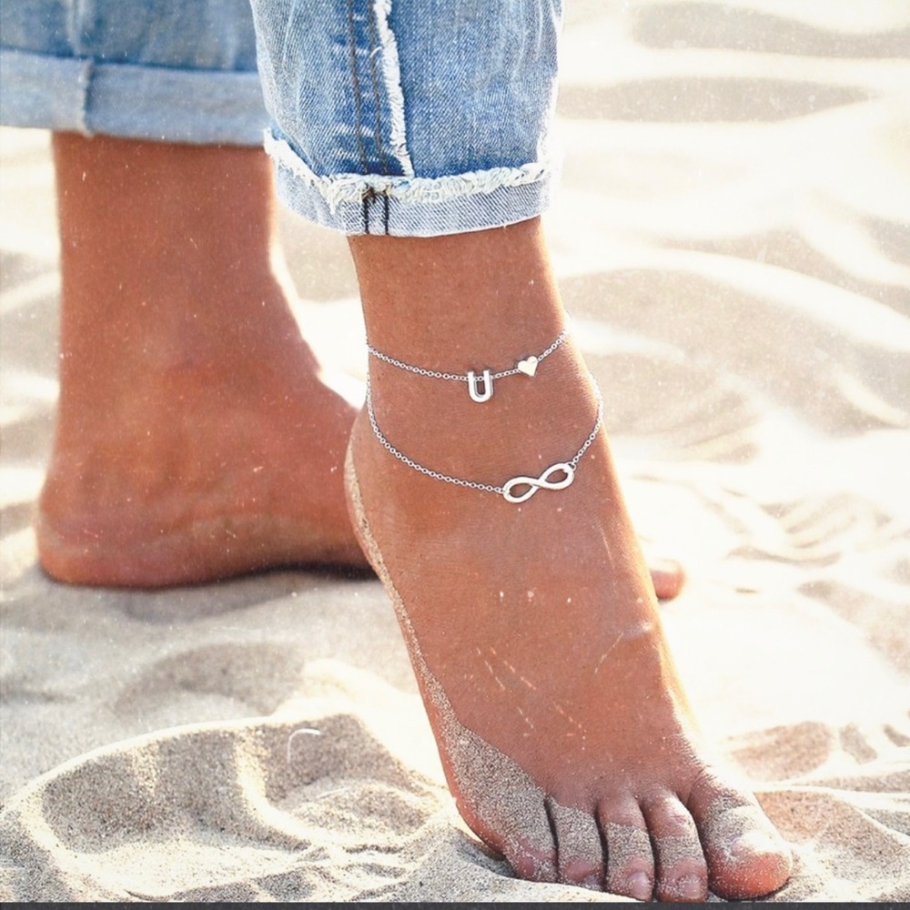 Infinity Initial Anklet Jewelry